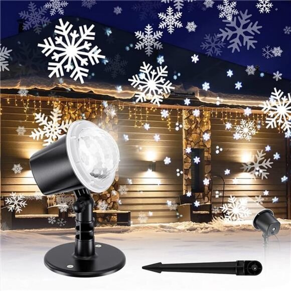Christmas Projector Lights Outdoor, Snowflake Lights Projector Weatherproof - Picture 1 of 6
